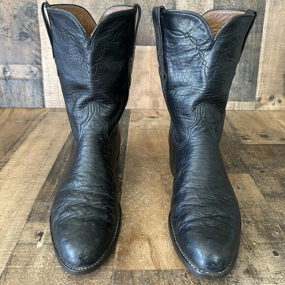 Lucchese Classics L8008 Vintage Ostrich Roper Western Cowboy Boots Mens 11 D - Picture 3 of 12